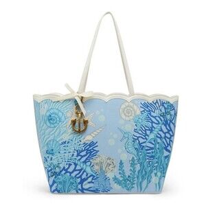 Betsey Johnson Tote Making Waves Nautical Anchor Purse Bag Charm NWT